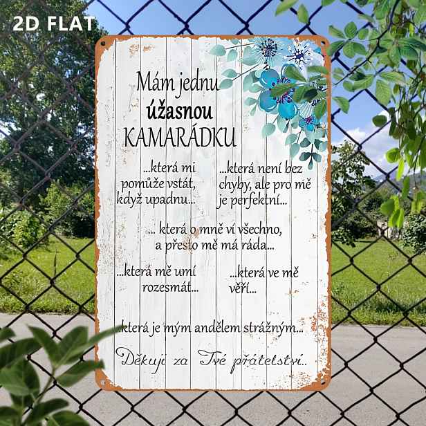 TEMU 2D plochá - 1 ks 2D plochá vintage kovová hliníková cedule, hliníková , vintage nástěnné umění, dekorace do garáže, 12X8 palců, nástěnná
