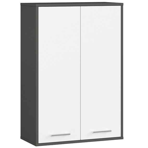 Ak furniture Závěsná koupelnová skříňka Fin W64 64 cm grafit/bílá