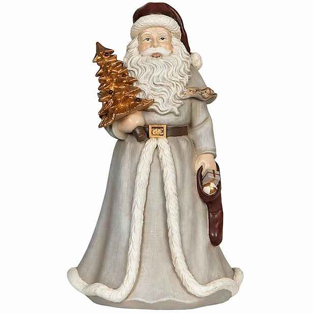 Mikuláš Figurka 20 cm Šedá Vánoce Na Vánoce Dárek