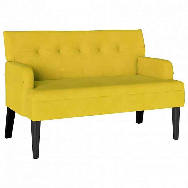 vidaXL Chesterfield lavice Žlutá 112 x 65,5 x 75 cm samet