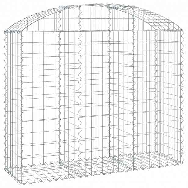 vidaXL Klenutý gabionový koš 150 x 50 x 120/140 cm pozinkované železo