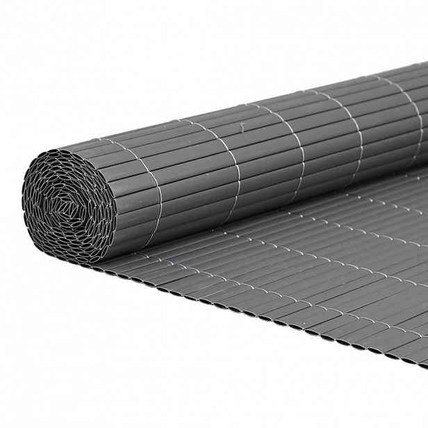 vidaXL Zahradní plot oboustranný šedý 1,8 x 3 m PVC