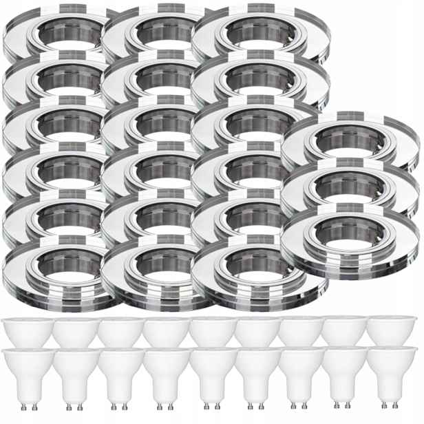 21 x Skleněná Stropní Lampa Zapuštěná Do Stropu Křišťál 7W Led Žárovky