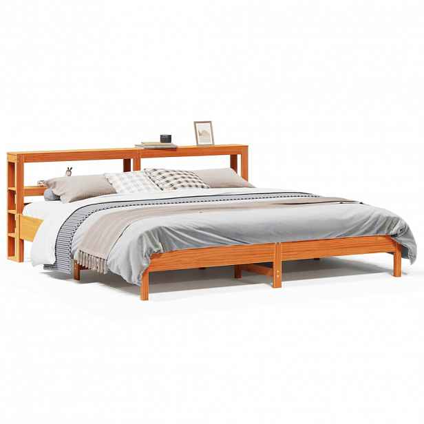 vidaXL Postel bez matrace voskově hnědá 200 x 200 cm masivní borovice