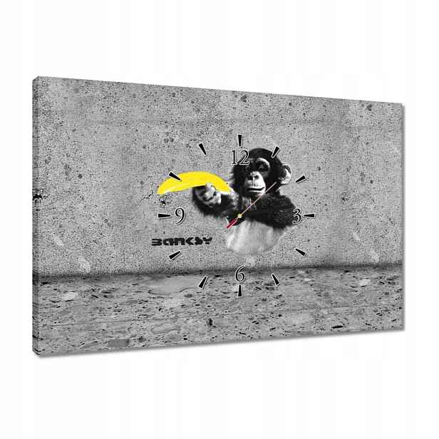 Hodiny 60x40 Banksy Banán Opice