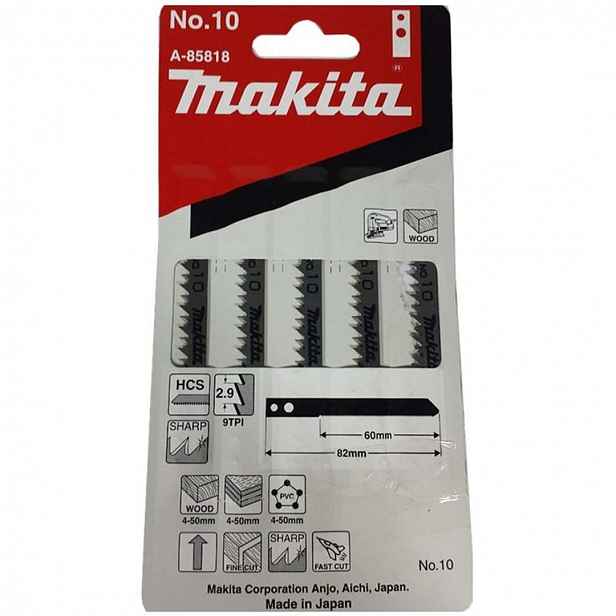 Makita - Sada pilových plátků 9 TPI, délka 85 mm, 5 ks A-85818