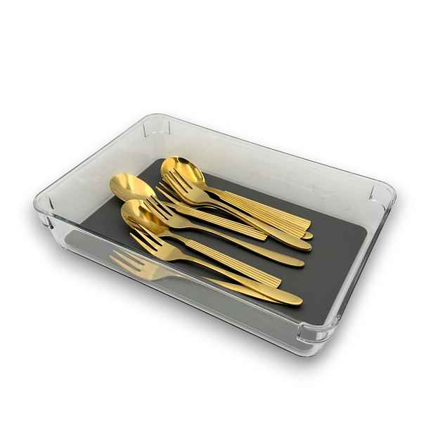 Orion Organizér do šuplíku kuchyně i koupelny, příborník GREY 24 x 16 x 5 cm