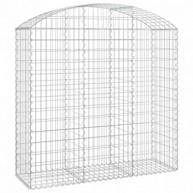 vidaXL Klenutý gabionový koš 150 x 50 x 140/160 cm pozinkované železo