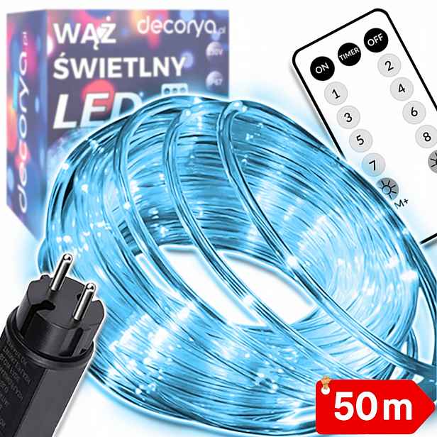 Voděodolná Led Světelná Hadička IP67 50 M, Silná, Značková Venkovní Girlanda