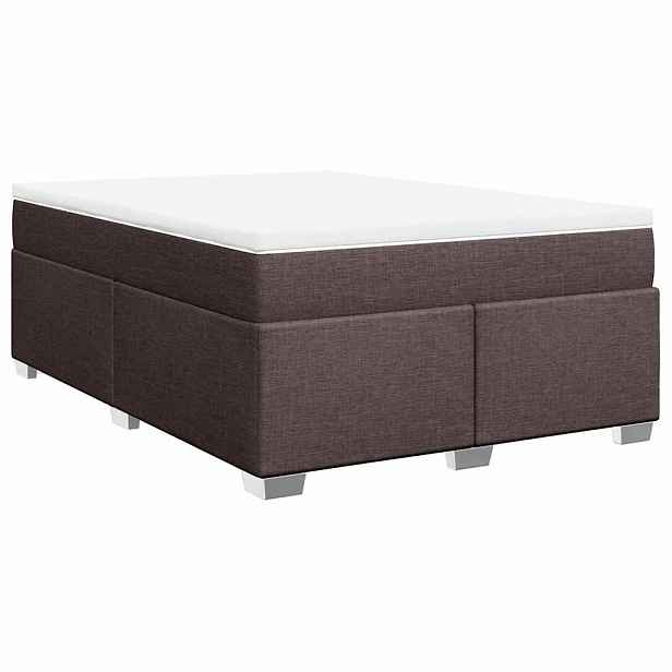 vidaXL Box spring postel s matrací tmavě hnědá 140x190 cm textil