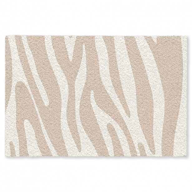 MuchoWow ROHOŽKA Zebra print - Béžová - Bílá - Zvířecí potisk 90x60 cm