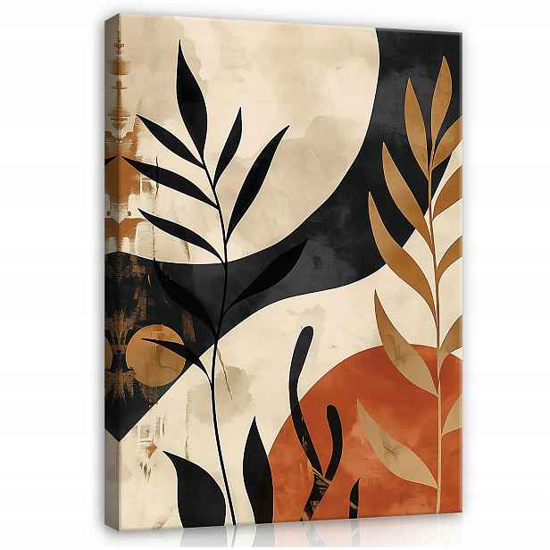 Obraz Boho Listy Moderní Na Plátně Stěna Do Ložnice Obývacího Pokoje 120x80