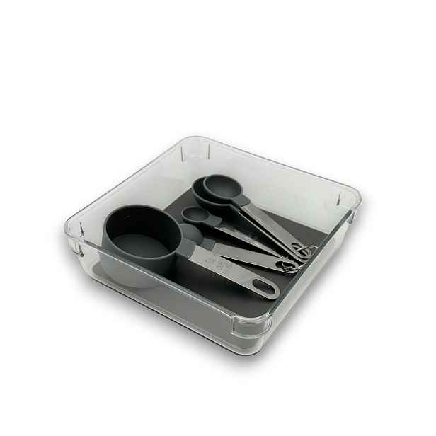 Orion Organizér do šuplíku kuchyně i koupelny, příborník GREY 16 x 16 x 5 cm