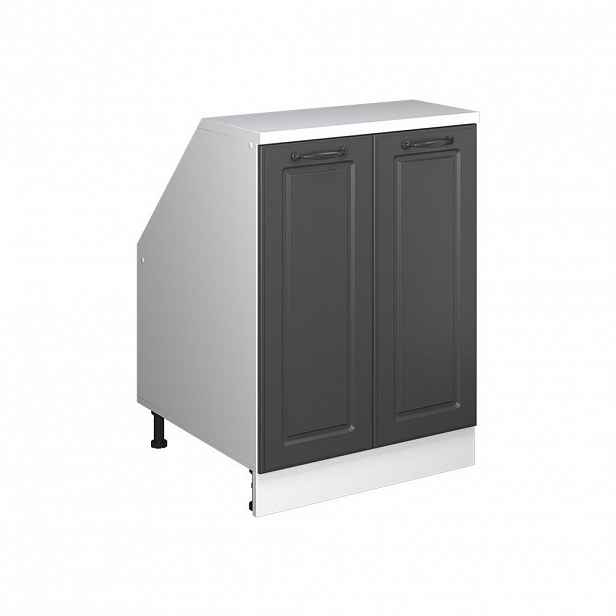 Vicco ŠIKMÁ SKŘÍŇ Rion Antracitový venkovský dům 60 x 81.6 cm se 2 dveřmi, korpus skříně hloubka 60 cm