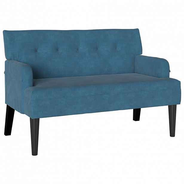 vidaXL Chesterfield lavice Modrá 112 x 65,5 x 75 cm samet