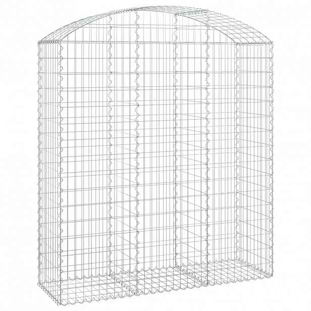 vidaXL Klenutý gabionový koš 150 x 50 x 160/180 cm pozinkované železo