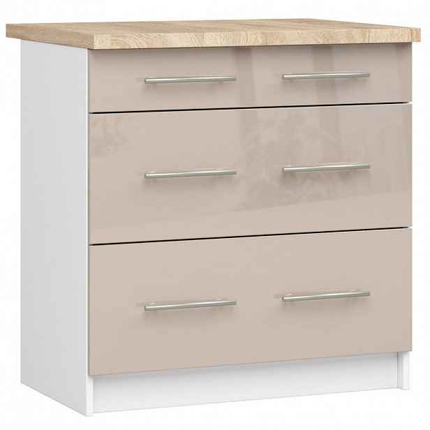 RAUMHIRSCH FURNITURE SPODNÍ SKŘÍŇ Bílá, Cappuccino lesk 85/80/46