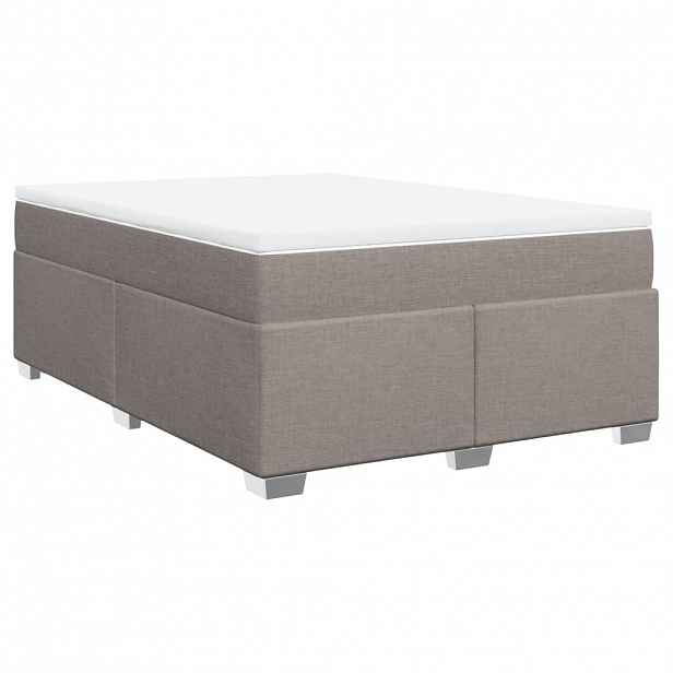 vidaXL Box spring postel s matrací taupe 140x190 cm textil