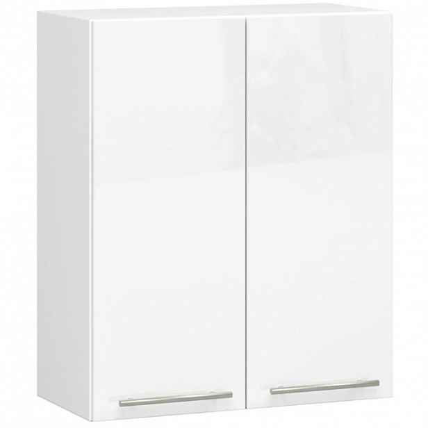 Horní kuchyňská skříňka 60 cm VERMINA - bílá / bílá lesklá
