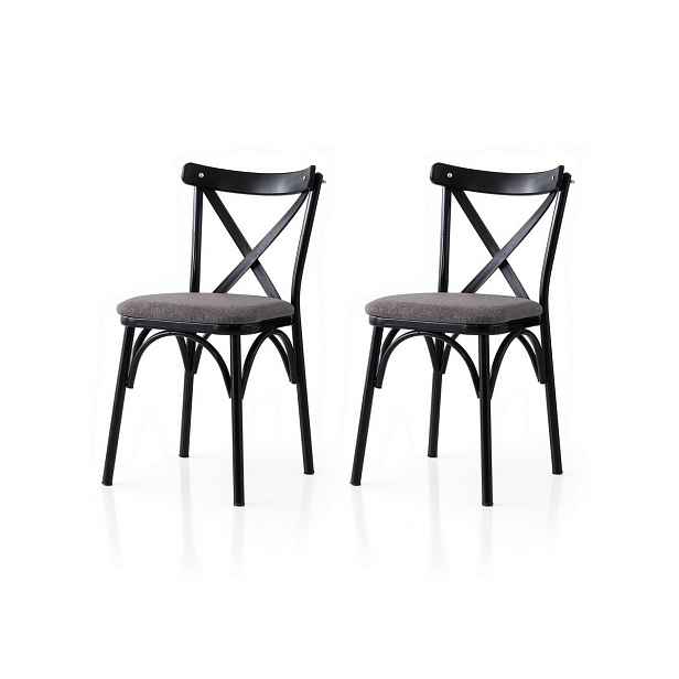 Sada jídelních židlí Ekol Grey and Black, 2 ks