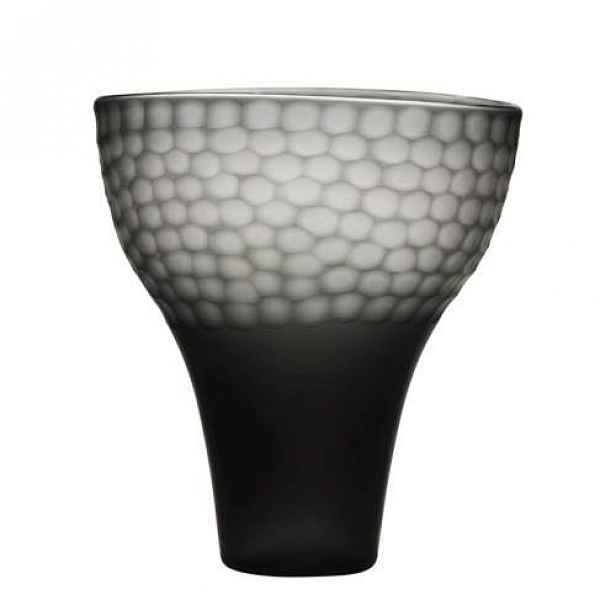 Váza atyp kulatá DJOEBA sklo černá/bílá 32cm