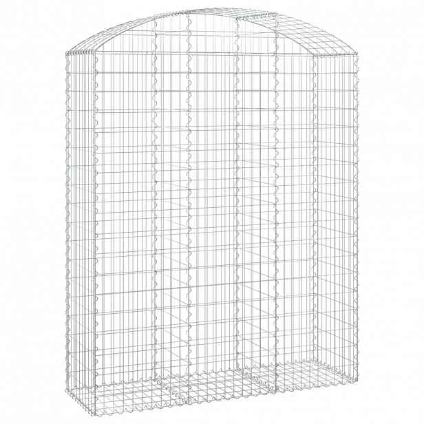 vidaXL Klenutý gabionový koš 150 x 50 x 180/200 cm pozinkované železo