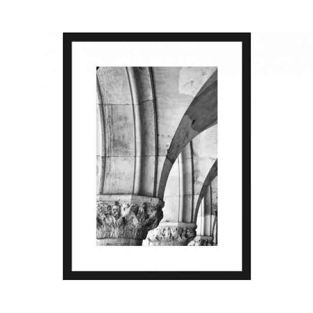 Rámovaný obraz Starověká architektura, černobílý
