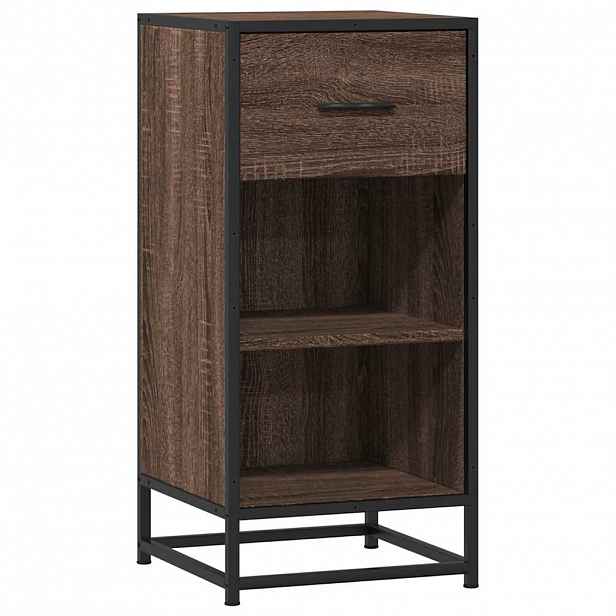 vidaXL Příborník hnědý dub 35,5 x 35 x 76 cm kompozitní dřevo a kov