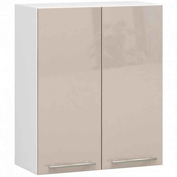 Horní kuchyňská skříňka 60 cm VERMINA - bílá / cappuccino lesklá