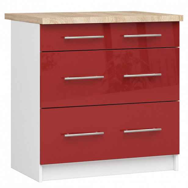 RAUMHIRSCH FURNITURE SPODNÍ SKŘÍŇ Bílá, lesklá červená 85/80/46