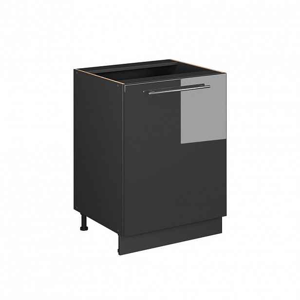 Vicco SPODNÍ SKŘÍŇKA KUCHYŇSKÉ LINKY Fame-Line, Antracitový vysoký lesk/Antracit, 60 cm 1 dvířka bez pracovní desky