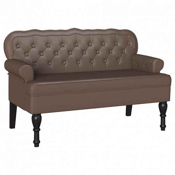 vidaXL Chesterfield lavice Hnědá 119,5 x 64,5 x 75 cm Umělá kůže