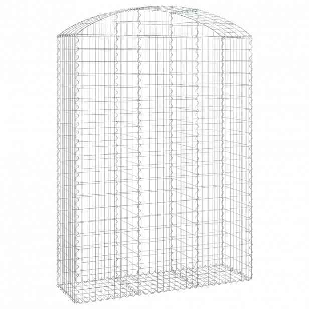 vidaXL Klenutý gabionový koš 150 x 50 x 200/220 cm pozinkované železo