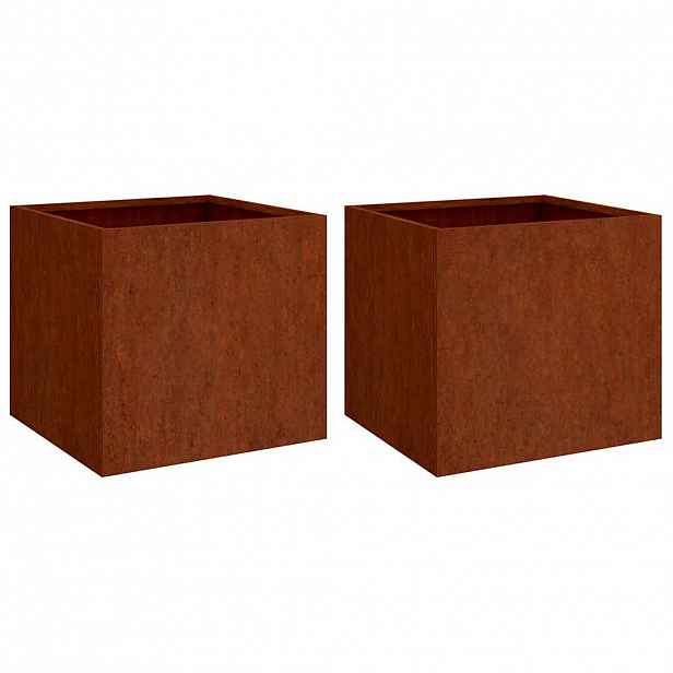 vidaXL Truhlíky 2 ks 32 x 30 x 29 cm cortenová ocel
