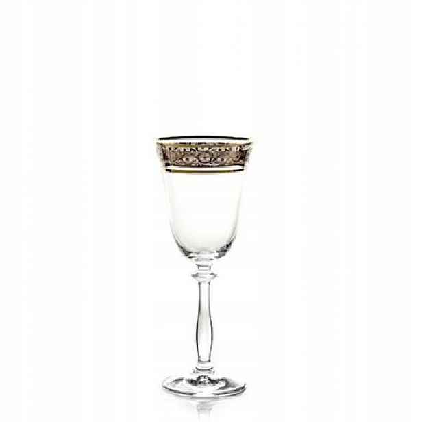 Bohemia Angela Kpl 6 sklenic na víno 250 ml zlato-platinová