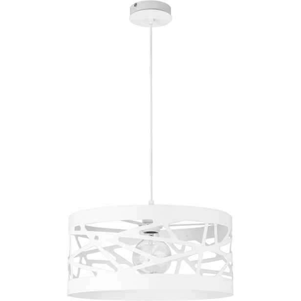 Dekorativní závěsná lampa, moderní designová, bílá, kulatá, 39 cm Sigma