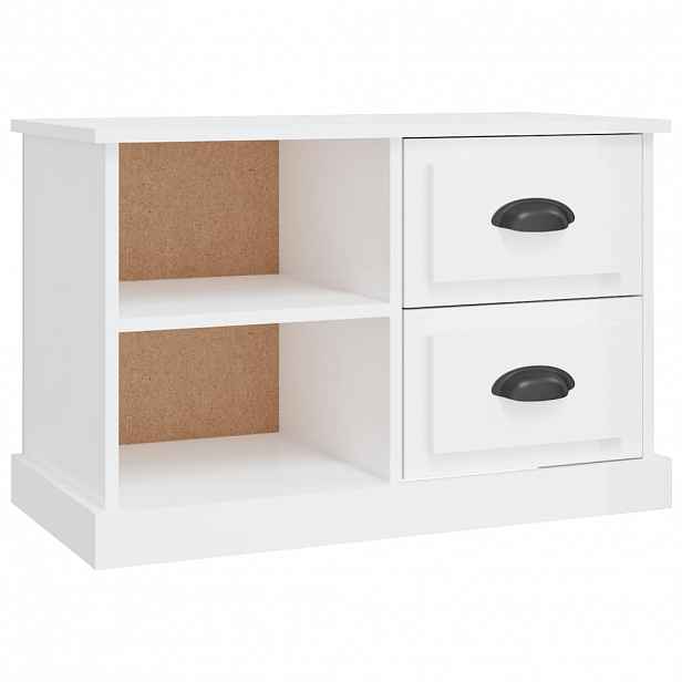 vidaXL TV skříňka bílá vysoký lesk 73x35,5x47,5 cm kompozitní dřevo