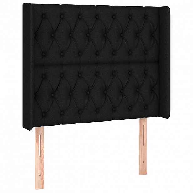 vidaXL Čelo postele typu ušák černé 103x16x118/128 cm textil
