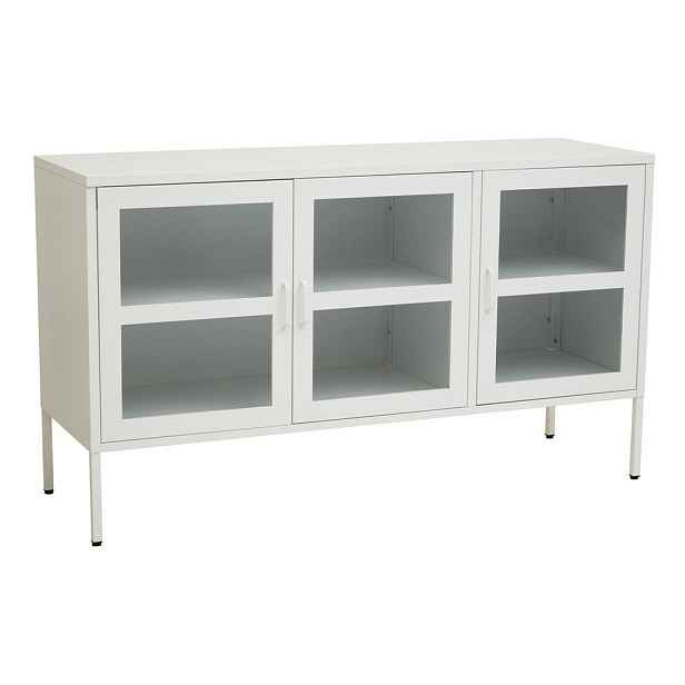 Bílá ocelová vitrína 140x80x45 cm Acier – Premier Housewares