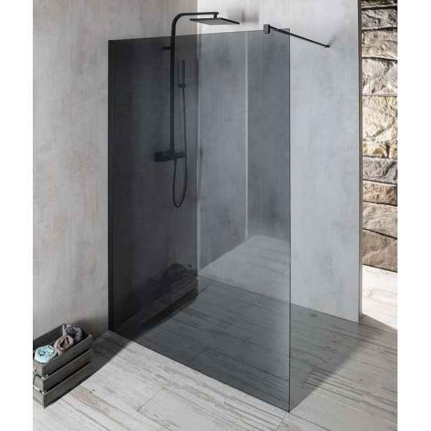 Gelco Vario - Sprchová stěna Walk-In, 80x200 cm, Coated glass, matná černá/kouřové sklo GX1380GX1014