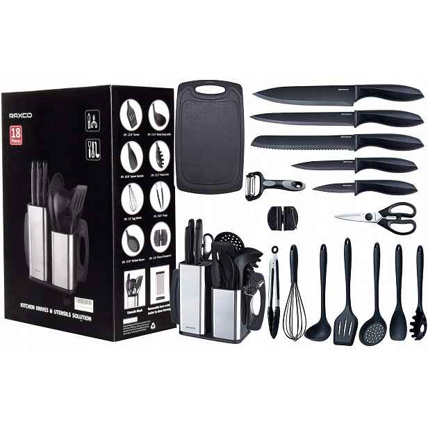 Kuchyňský set Raxco 18v1 – Sada nožů+nůžky+šipka+deska Dárek
