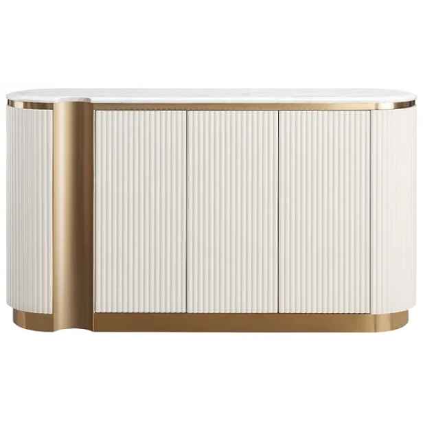 LivinHill Komoda Stilig ST917 158 cm ecru/zlatá/mramor