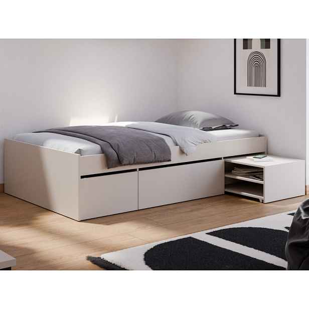 Postel s úložnými zásuvkami Assisi 120x200 cm, béžová kašmír