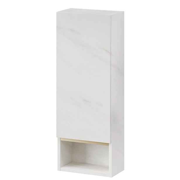 Szynaka Závěsná koupelnová skříňka Letto 05 30 cm bílý mramor/zlatá
