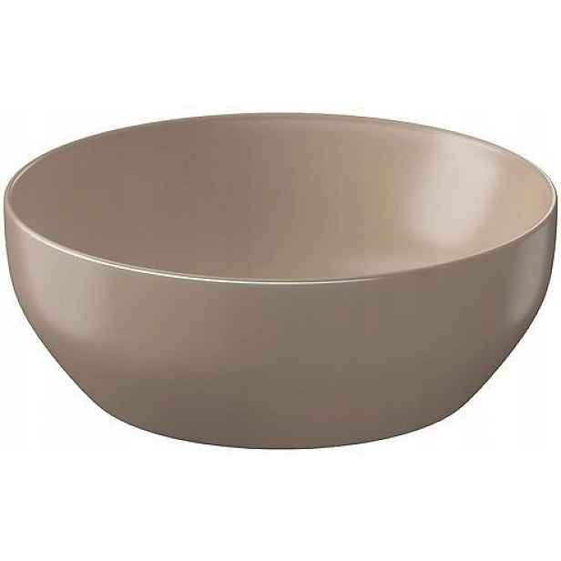 Umyvadlo na desku kulaté, hnědé, matné Larga 40 cm Cersanit, stojící, skládací