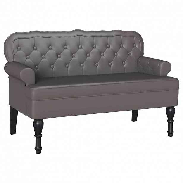 vidaXL Chesterfield lavice Šedá 119,5 x 64,5 x 75 cm Umělá kůže