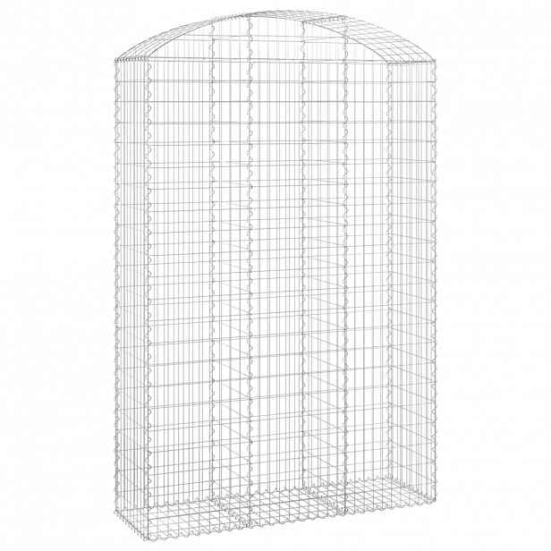 vidaXL Klenutý gabionový koš 150 x 50 x 220/240 cm pozinkované železo