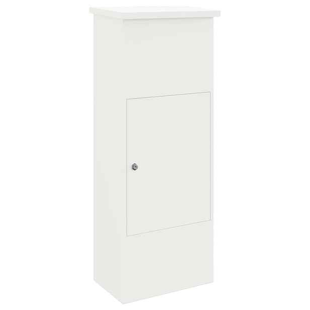 vidaXL Schránka na balíky s úložištěm Bílá 44,5 x 29 x 110,5 cm Ocel