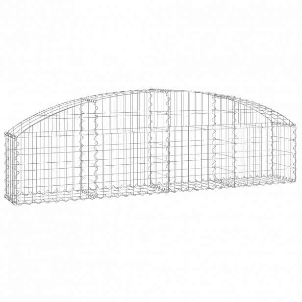 vidaXL Klenutý gabionový koš 200 x 30 x 40/60 cm pozinkované železo