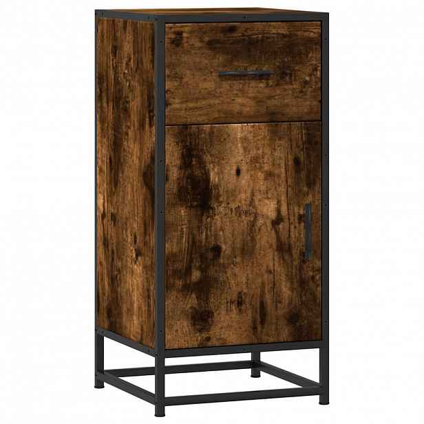 vidaXL Příborník kouřový dub 35,5 x 35 x 76 cm kompozitní dřevo a kov